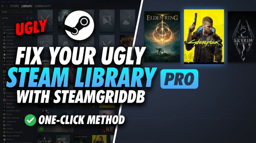 How to Fix Your Ugly Steam Library With SteamGridDB (Including the One-Click Method)