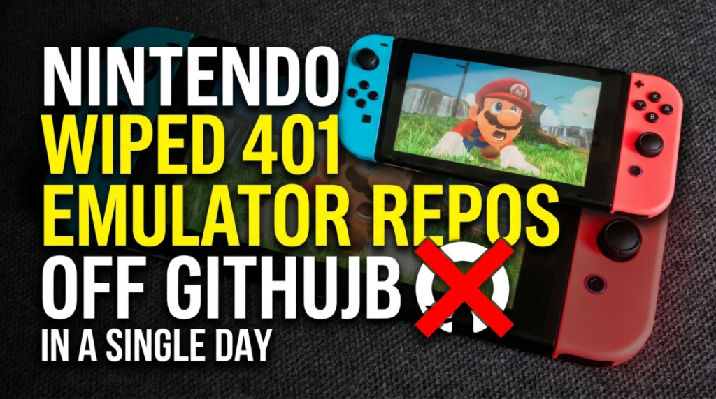 Nintendo Removes 401 Switch Emulator Repositories From GitHub in a Single Day of DMCA Takedowns