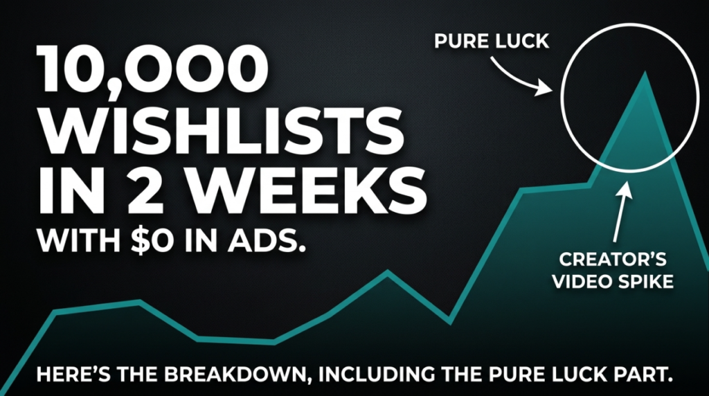 A Solo Dev Got 10,000 Steam Wishlists in 2 Weeks With $0 in Ads. Here Is What Actually Worked