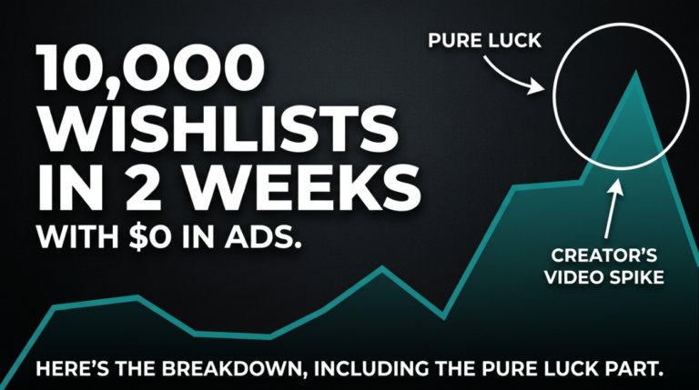 A Solo Dev Got 10,000 Steam Wishlists in 2 Weeks With $0 in Ads. Here Is What Actually Worked