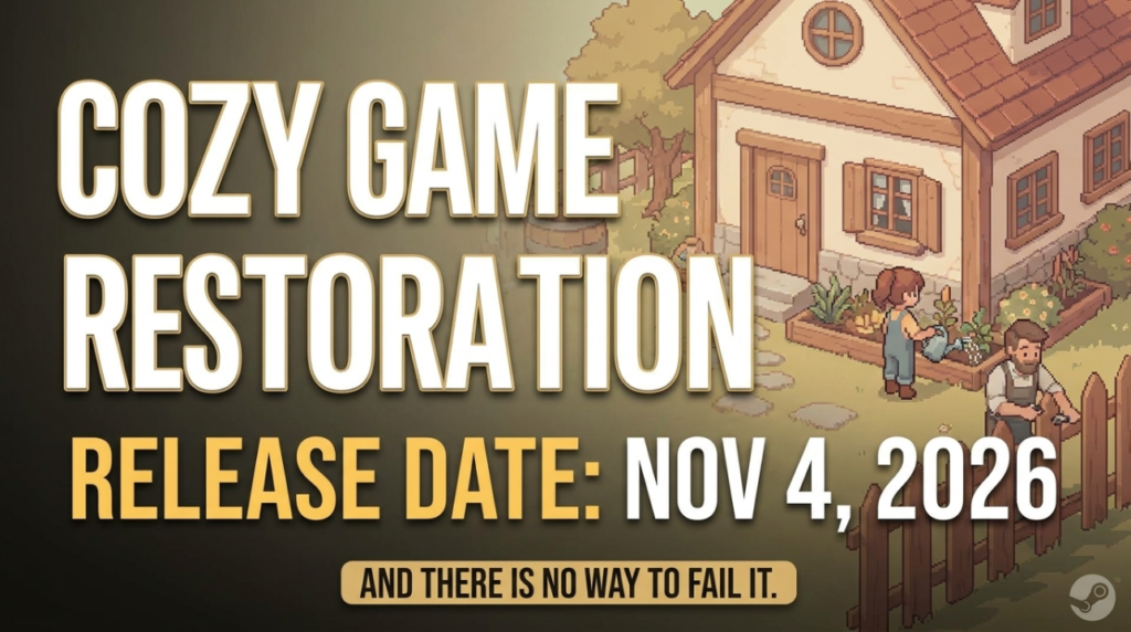 Cozy Game Restoration Release Date — 4 November 2026, and There Is No Way to Fail It
